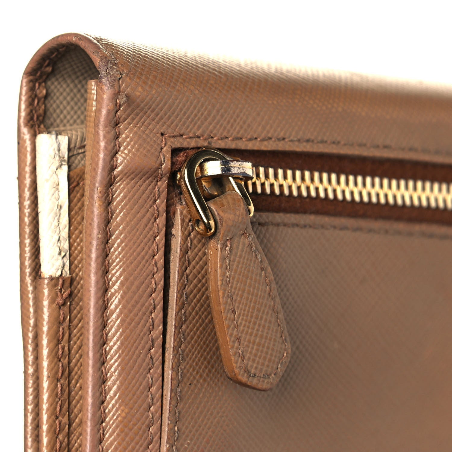 Prada Saffiano Metal Continental Flap Wallet Cammeo 15 of 15