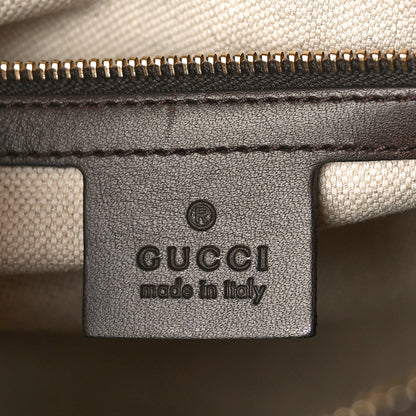 Gucci Monogram Selleria Calfskin Vintage Web Medium Boston Beige Ebony Cocoa 6 of 12