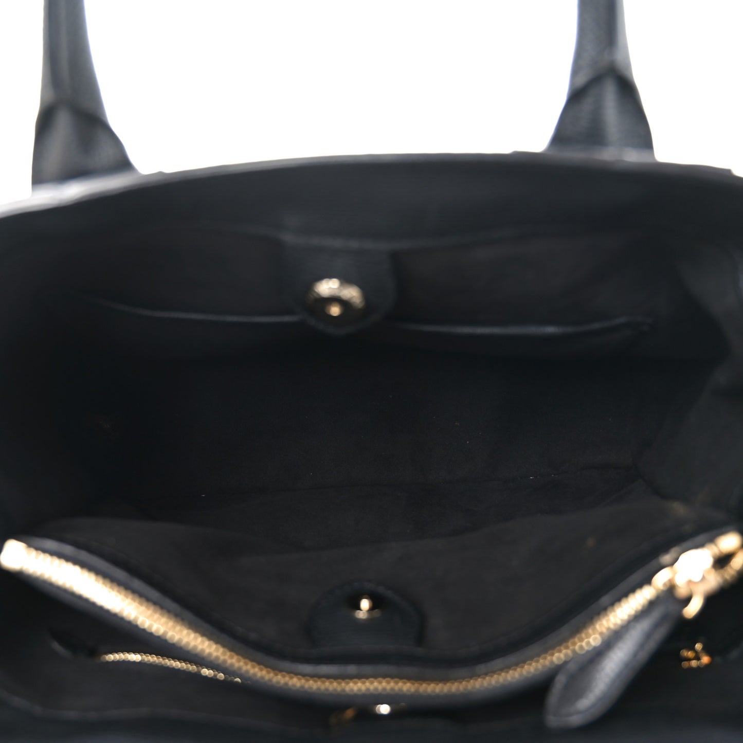 Grainy Calfskin Perforated Medium Broguing Banner Tote White Black