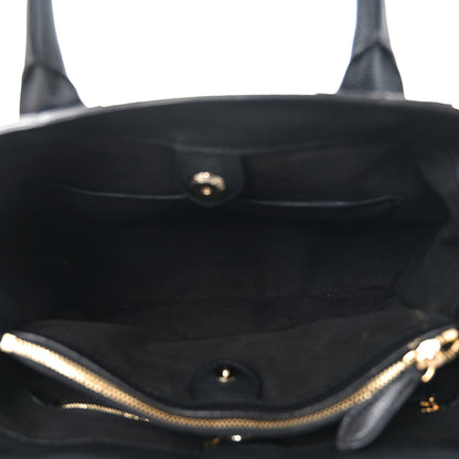 Burberry Grainy Calfskin Perforated Medium Broguing Banner Tote White Black 5 of 10