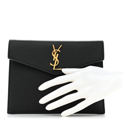 Saint Laurent Grain De Poudre Uptown Baby Pouch Black 2 of 7