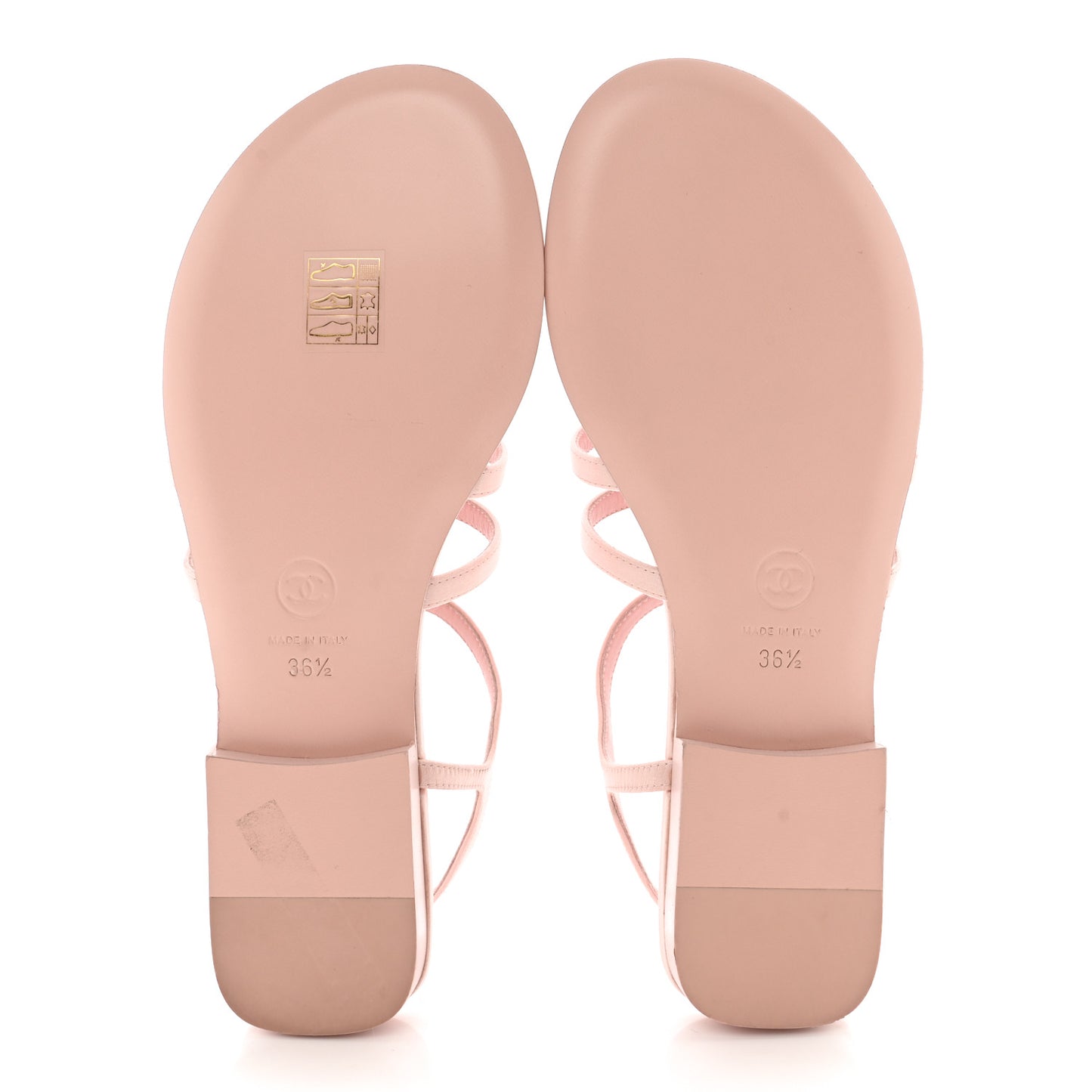 Satin Strass CC Thong Sandals 36.5 Light Pink