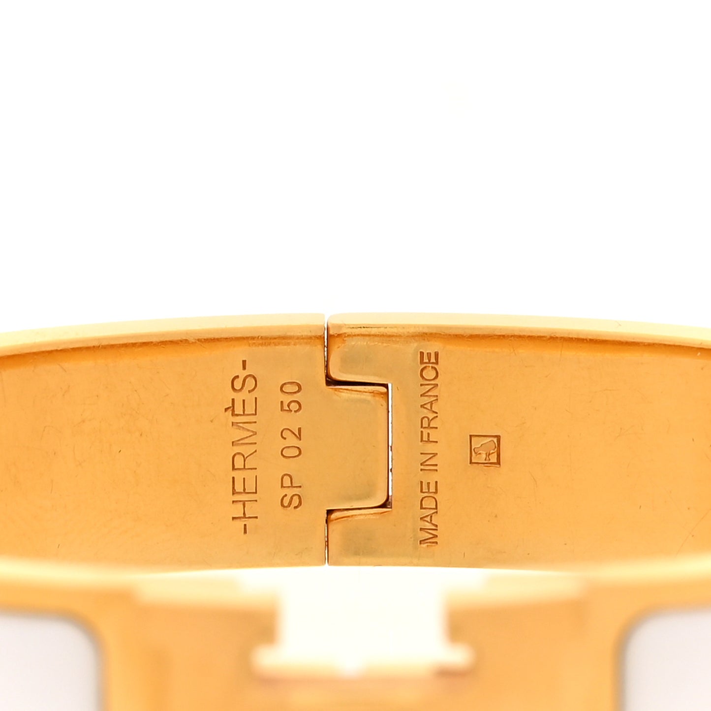 Enamel Narrow Clic Clac H Bracelet PM White