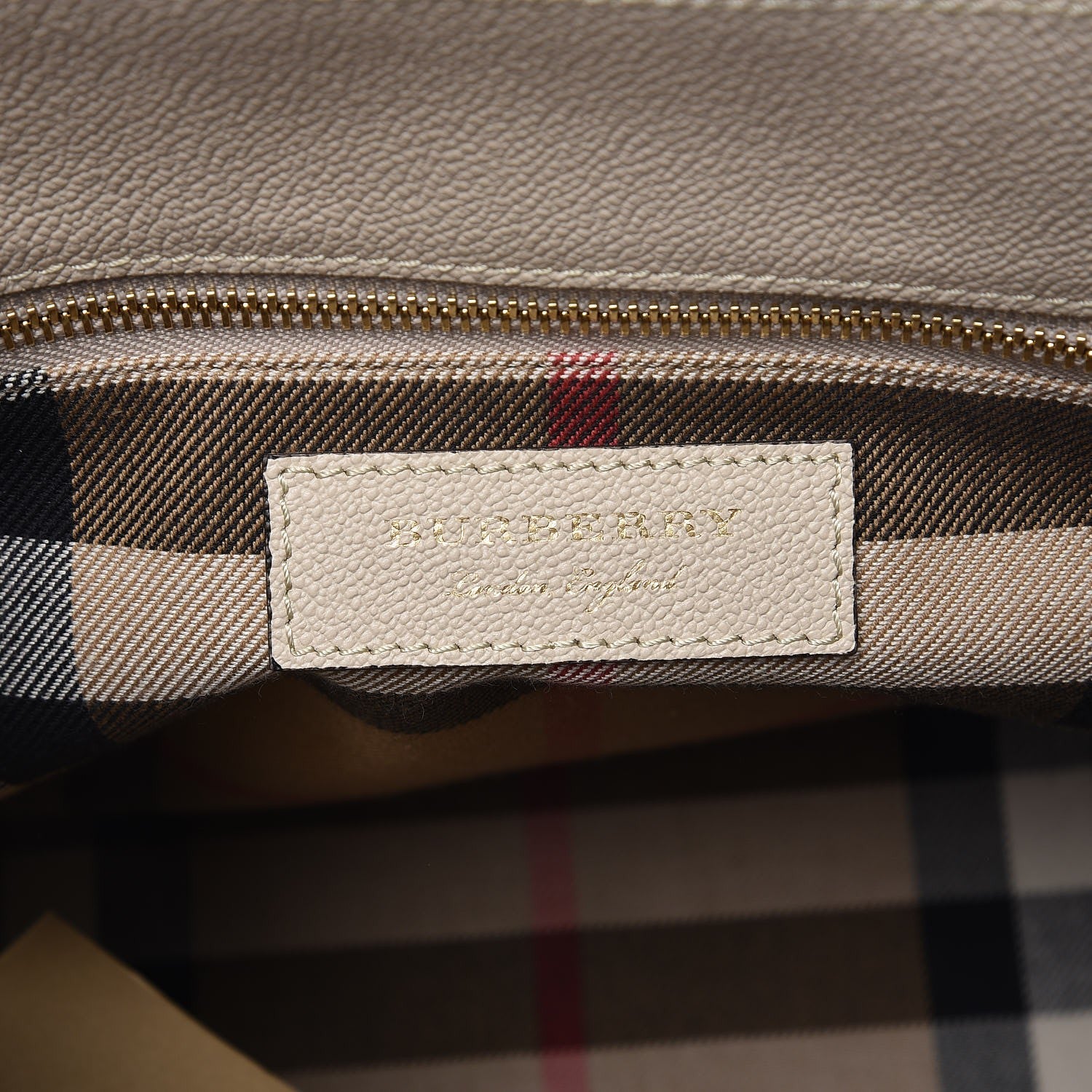 Burberry Soft Grain Calfskin Medium Buckle Tote Black Limestone 7 of 9