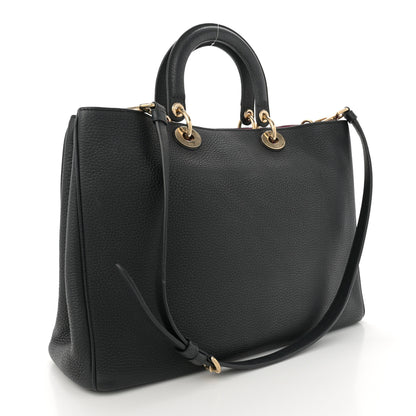 Christian Dior Bullcalf Large Diorissimo Tote Black Rose Indien 4 of 14