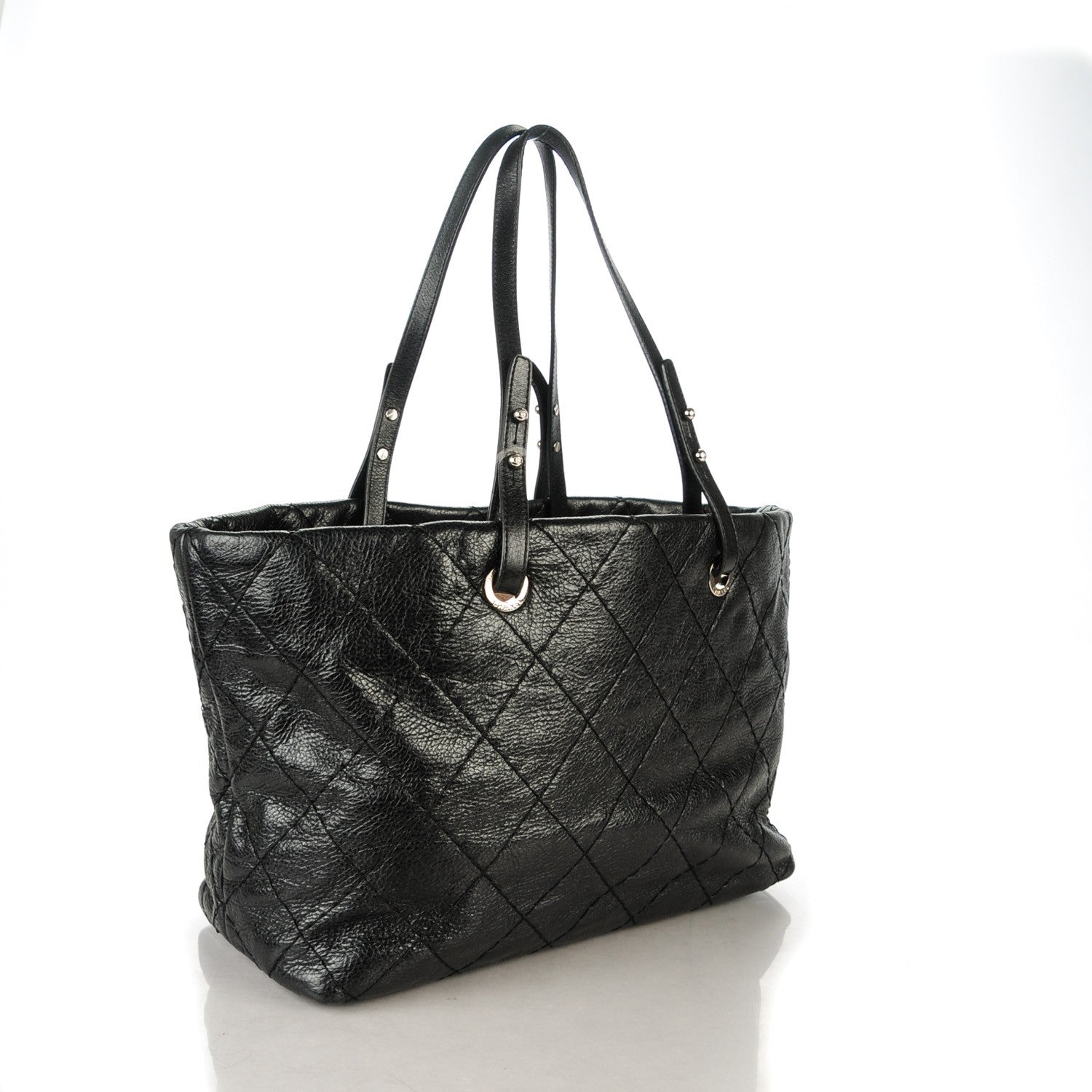 Chanel Glazed Calfskin Large On The Road Tote Black 3 of 8