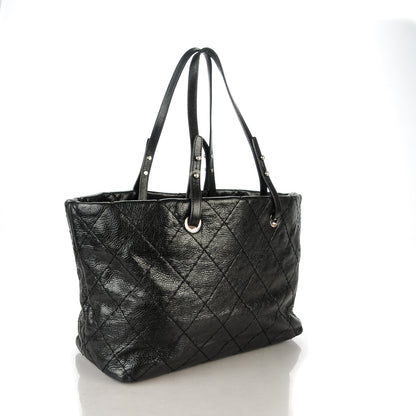 Chanel Glazed Calfskin Large On The Road Tote Black 3 of 8