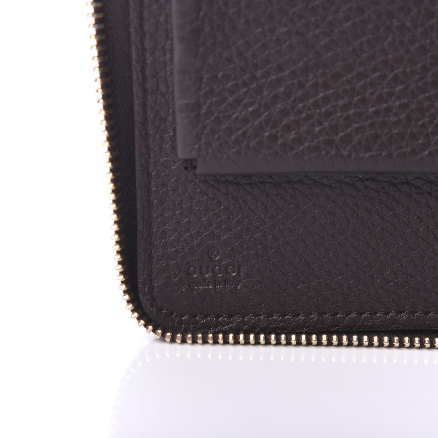Pebbled Calfskin Soho Travel Document Case Dark Brown