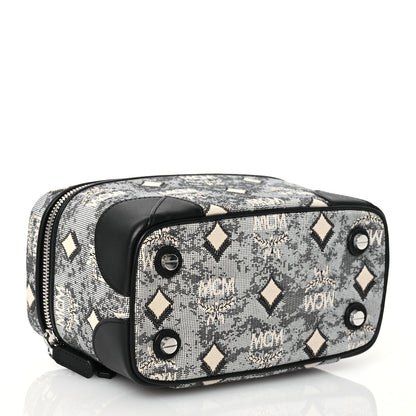 MCM Vintage Jacquard Monogram Rockstar Small Vanity Crossbody Bag Grey 4 of 9