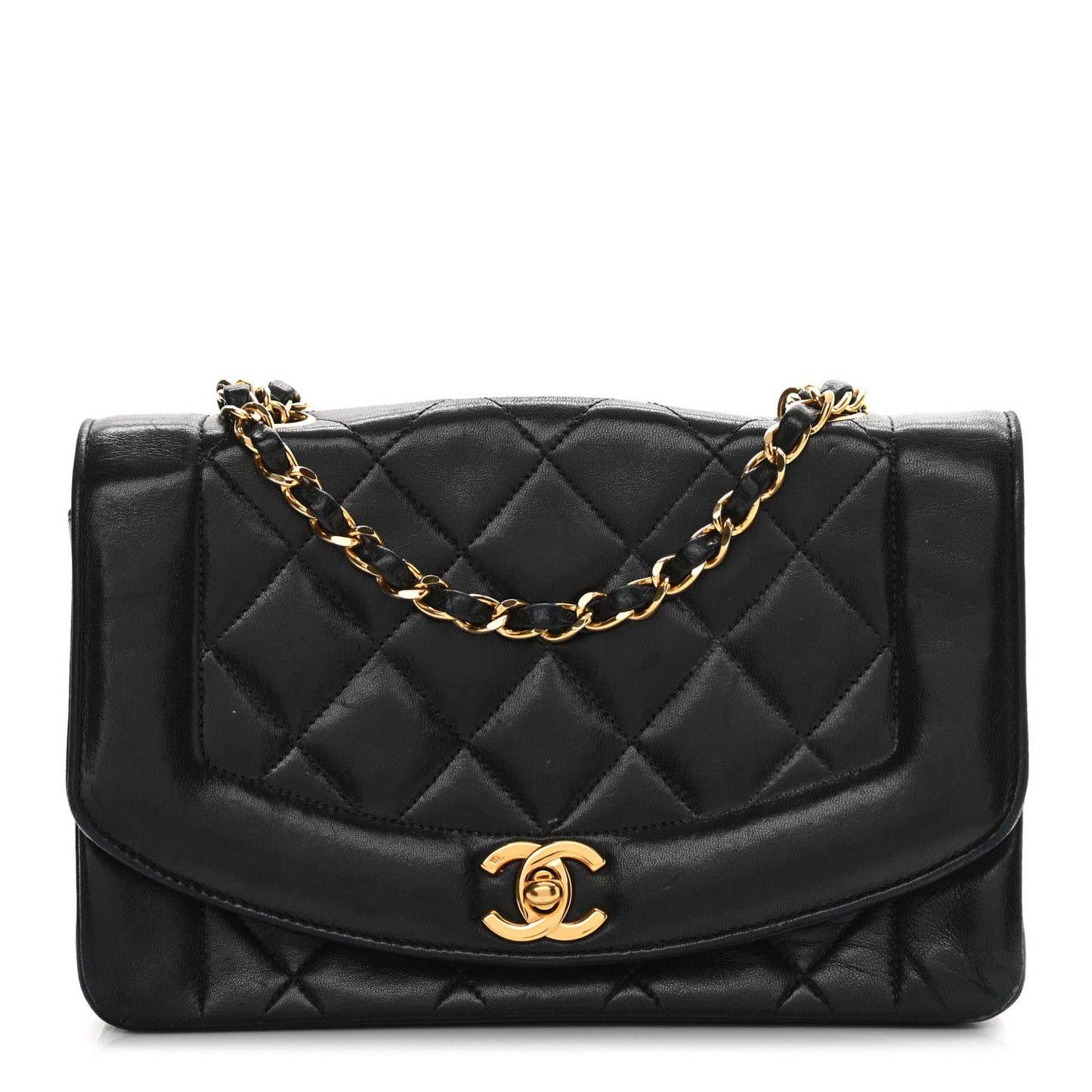 Lambskin Quilted Small Single Flap Black