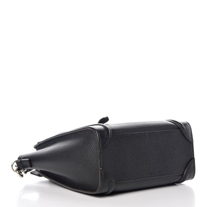 Celine Drummed Calfskin Nano Luggage Black 4 of 9