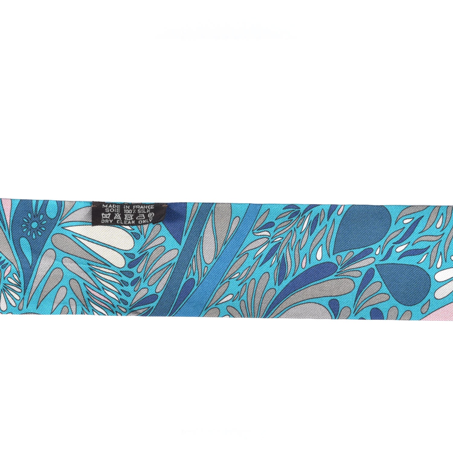 Hermes Silk Millefleurs du Mexique Twilly Canard Marine Rose Poudre 2 of 4