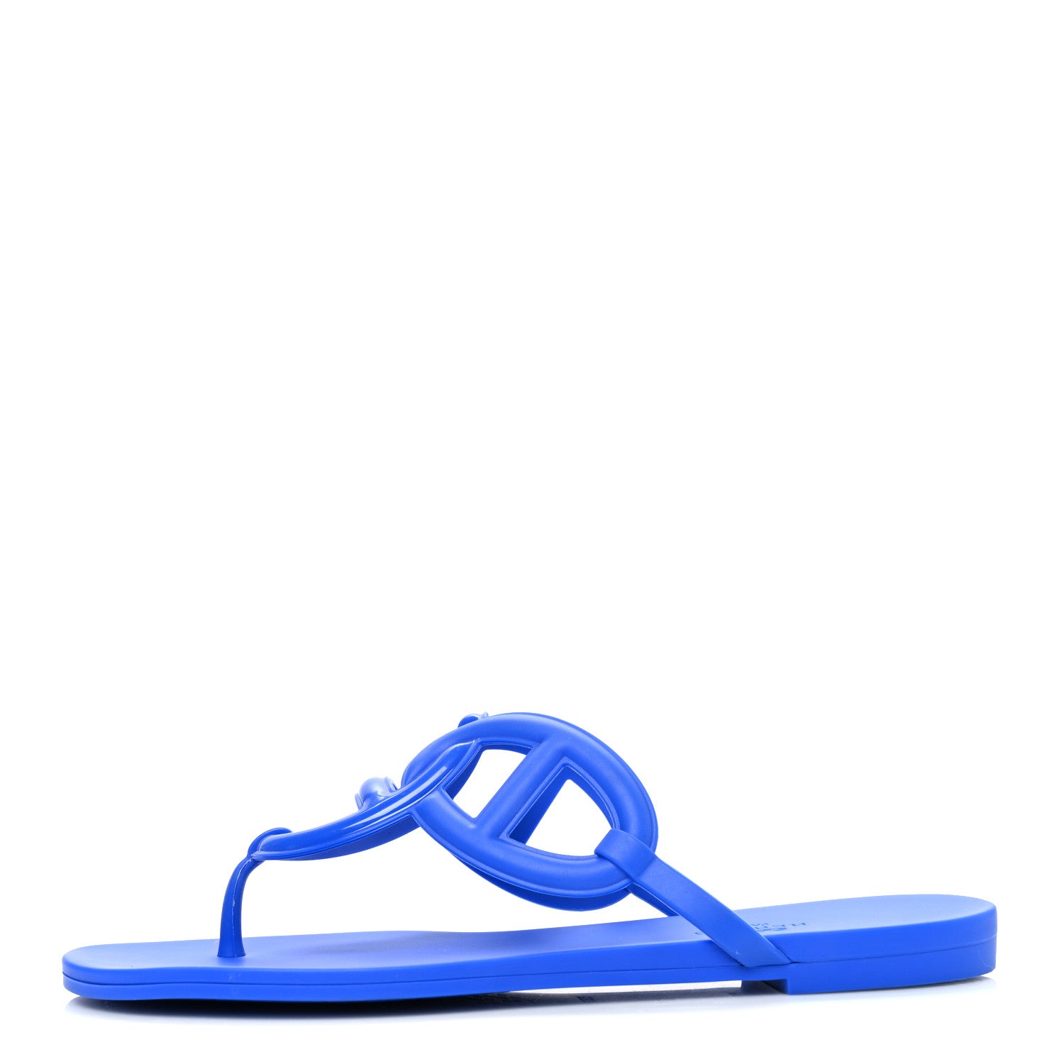 Hermes Rubber Womens Egerie Sandals 38 Bleu Outremer 1 of 10