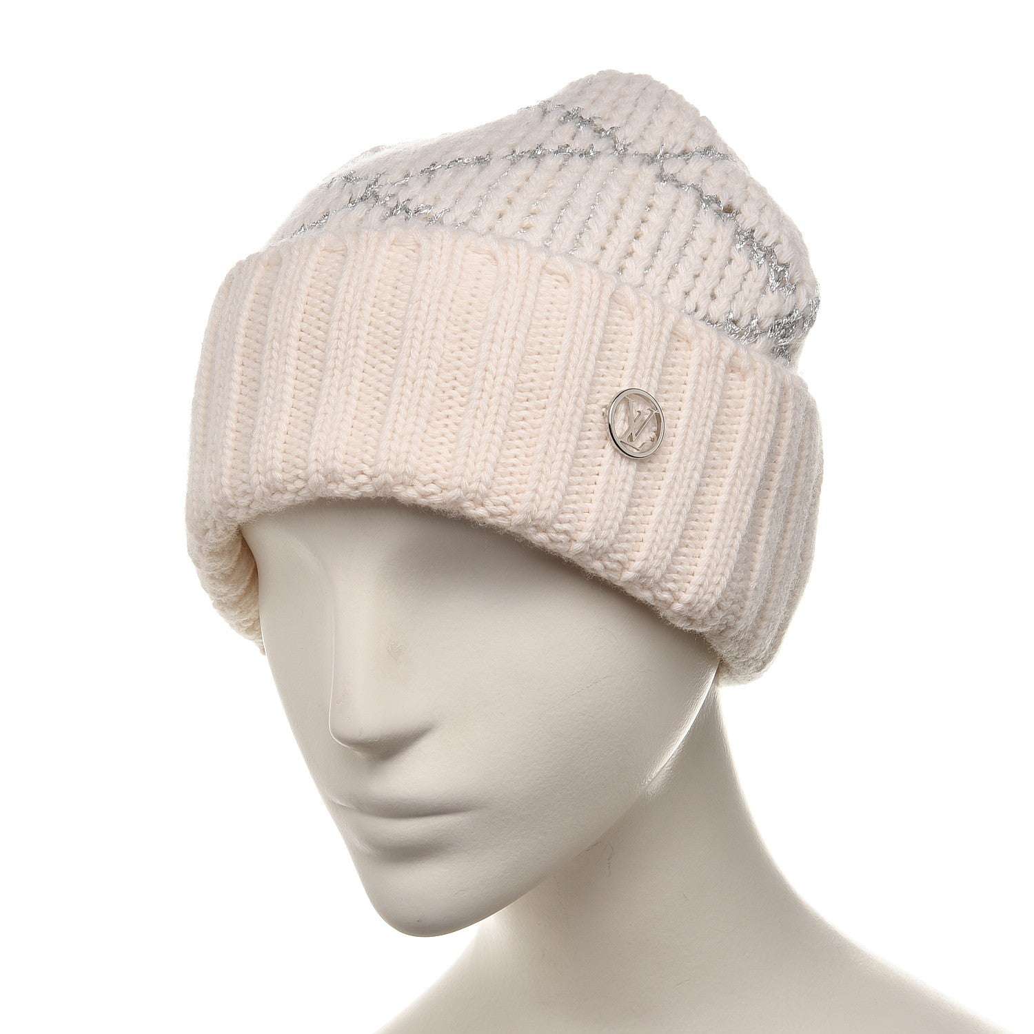 Louis Vuitton Wool Cashmere Shiny Malletage Hat Beige 2 of 5
