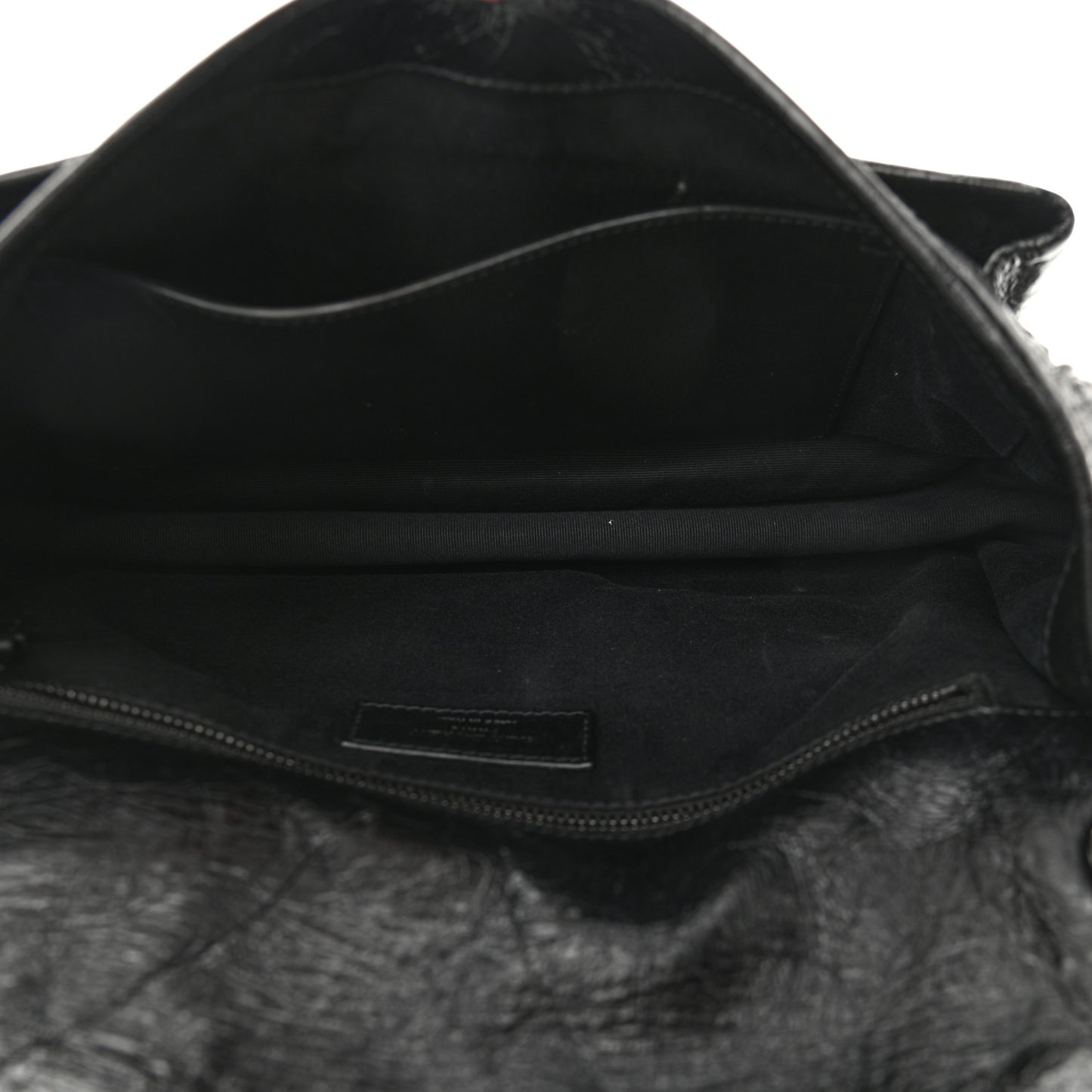 Crinkled Calfskin Matelasse Monogram Medium Niki Chain Satchel Black