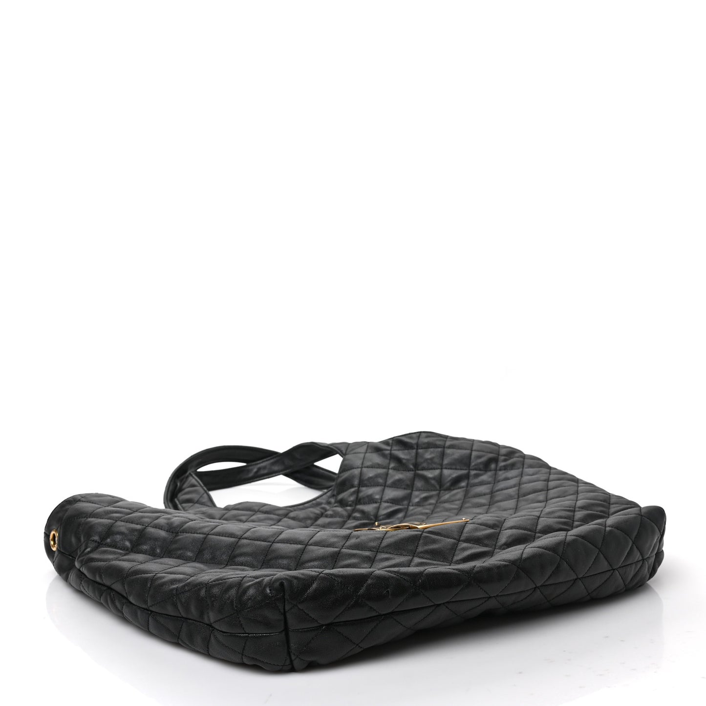 Lambskin Quilted Maxi Icare Shopping Tote Black