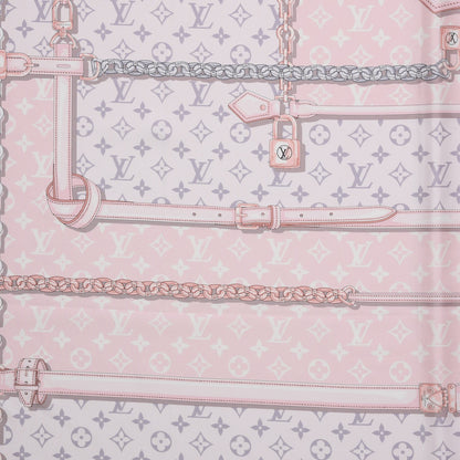 Louis Vuitton Silk Monogram Confidential Square Scarf Light Pink 4 of 7