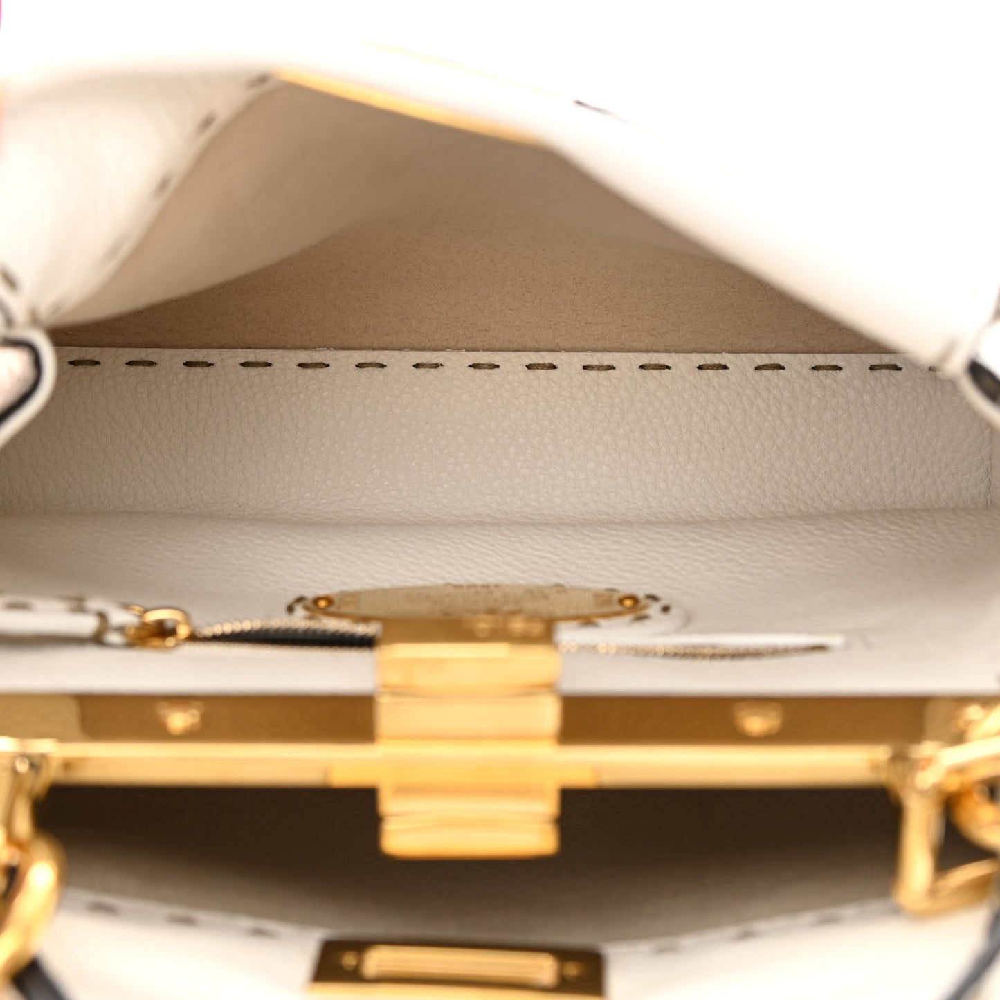 Cuoio Romano Selleria Mini Peekaboo Iconic Satchel White