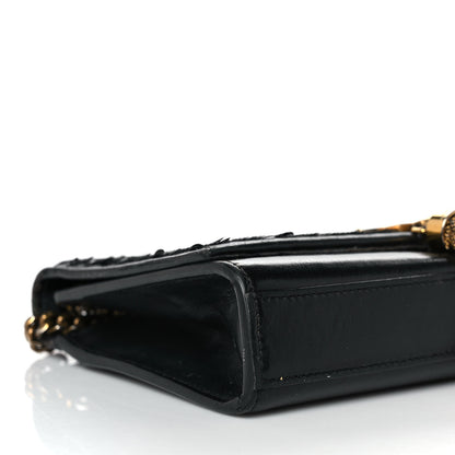 Saint Laurent Calfskin Sequin Small Classic Monogram Kate Satchel Black 7 of 10