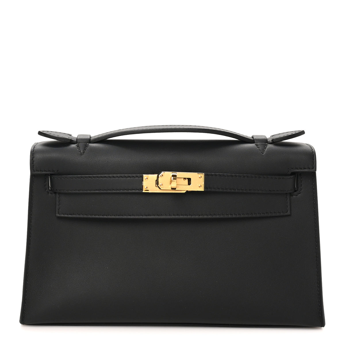 Hermes Swift Kelly Pochette Clutch Black 1 of 10