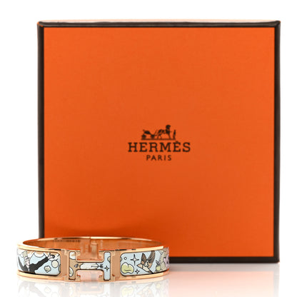 Hermes Enamel Narrow Print Dans Les Nuages Clic Clac H Bracelet PM Songe Pastel 6 of 6