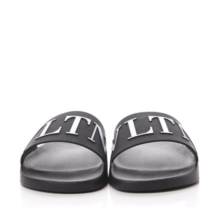Valentino Garavani Rubber Mens VLTN Pool Slide Sandals 45 Black 3 of 10