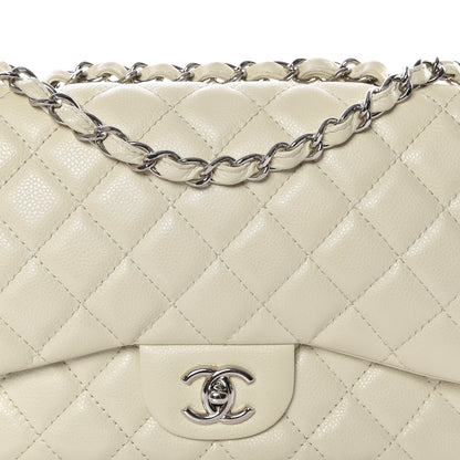 Chanel Caviar Jumbo Single Flap Off White 9 of 9
