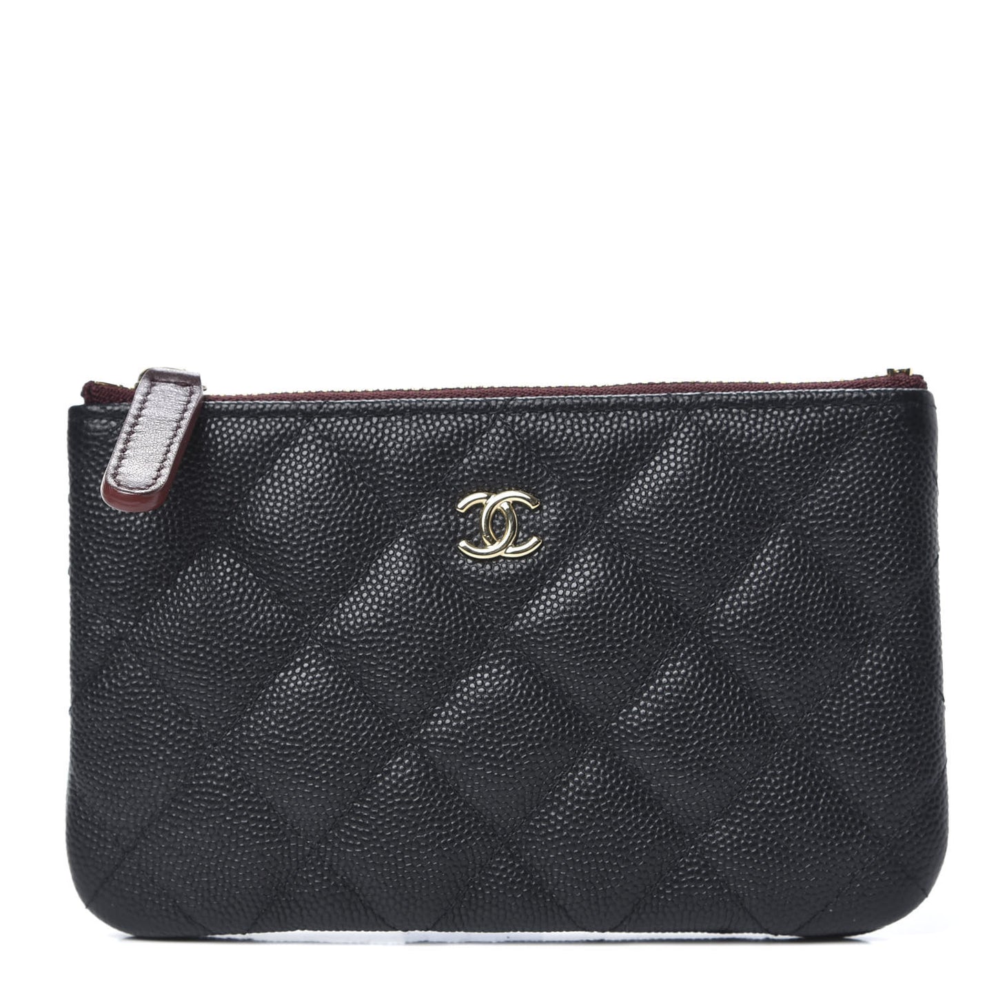 Caviar Quilted Small Cosmetic Case Black