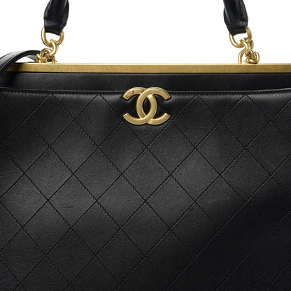Chanel Lambskin Stitched Large Coco Lux Shopping Tote Black 9 of 10