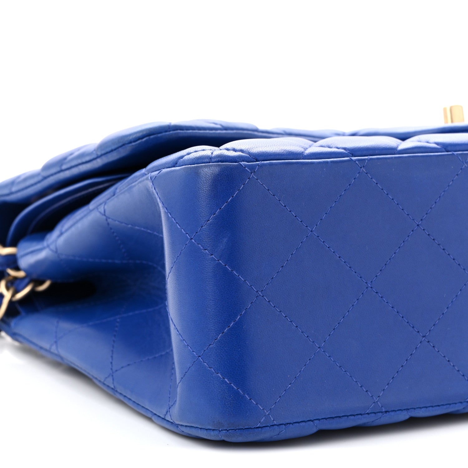 Chanel Lambskin Quilted Jumbo Double Flap Dark Blue 9 of 10