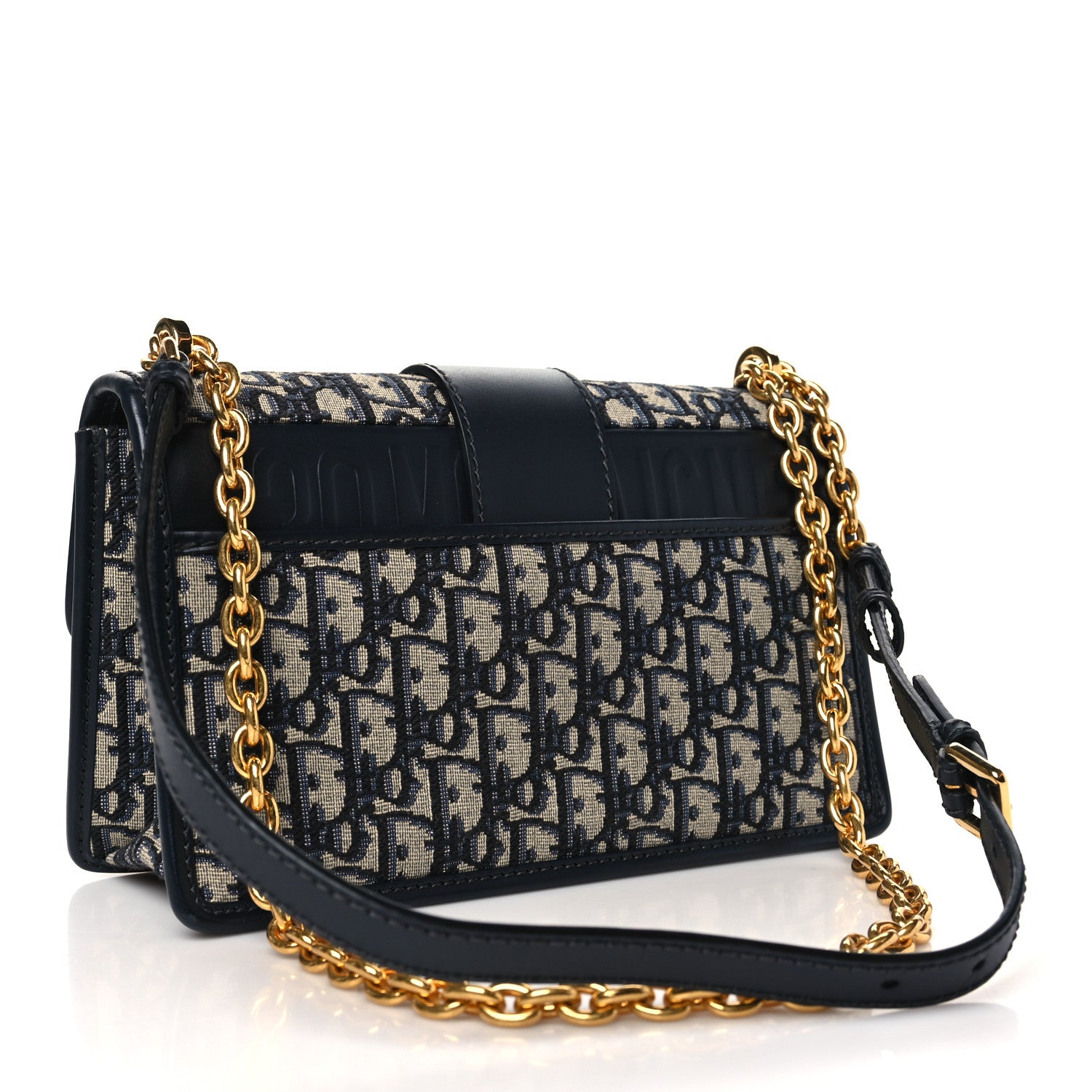 Christian Dior Oblique 30 Montaigne Chain Flap Bag Blue 3 of 9
