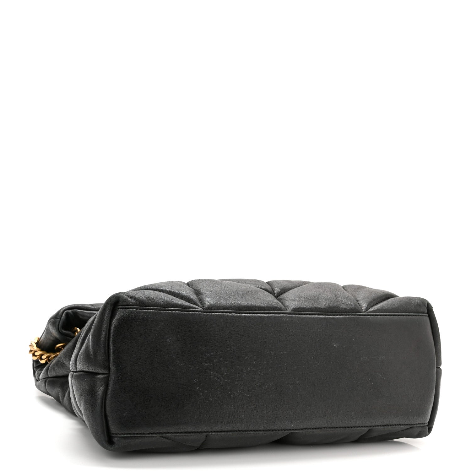 Saint Laurent Lambskin Quilted Medium Loulou Puffer Monogram Chain Satchel Black 4 of 16