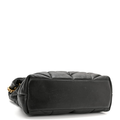 Saint Laurent Lambskin Quilted Medium Loulou Puffer Monogram Chain Satchel Black 4 of 16