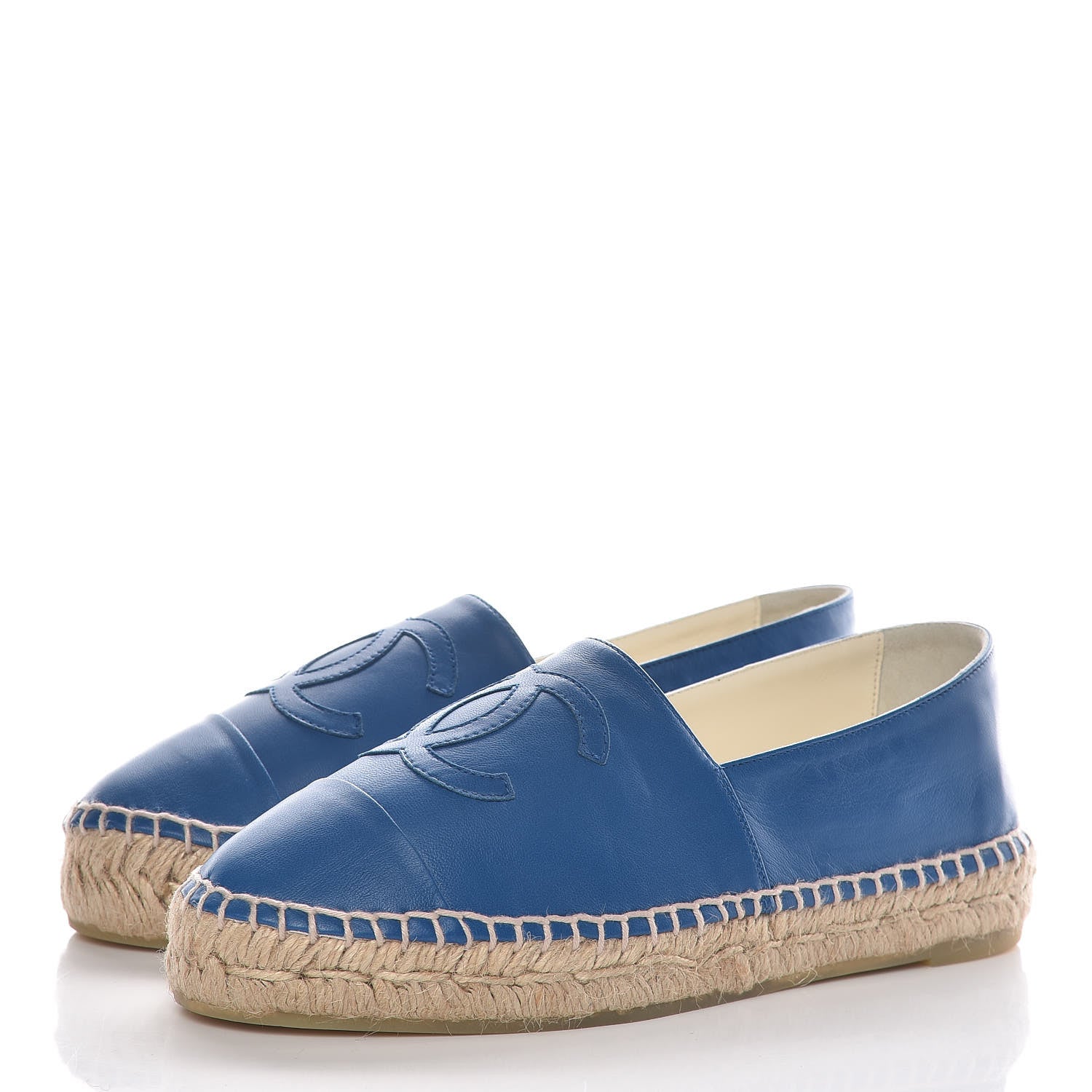 Chanel Lambskin CC Espadrilles 36 Blue 3 of 10