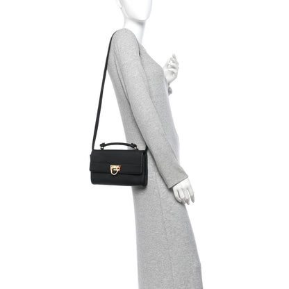 Salvatore Ferragamo Grained Calfskin Ably Shoulder Bag Black 2 of 12