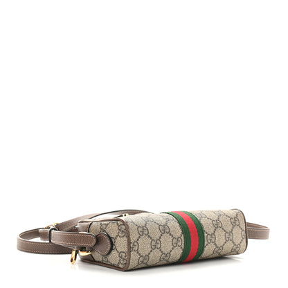 Gucci GG Supreme Monogram Web Mini Ophidia Shoulder Bag Brown 4 of 9