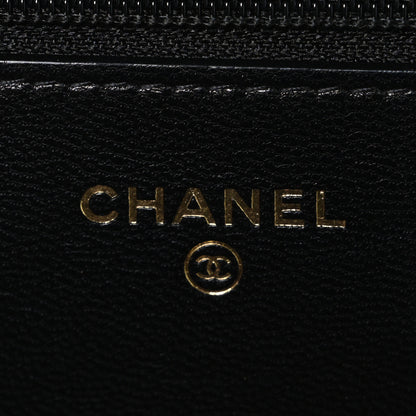 Chanel Goatskin Quilted Chanel 19 Wallet On Chain WOC Black 6 of 11