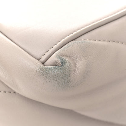 Saint Laurent Lambskin Quilted Medium Loulou Puffer Monogram Chain Satchel Blanc Vintage 12 of 15
