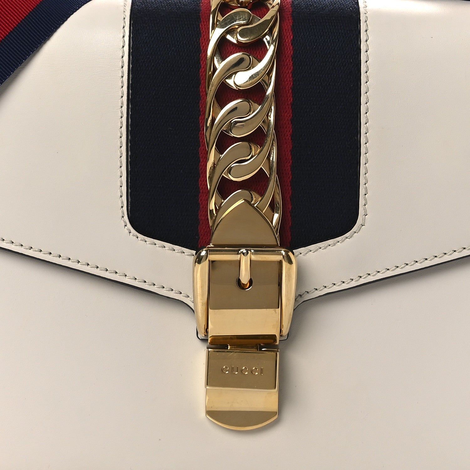 Gucci Calfskin Small Sylvie Shoulder Bag Off White 8 of 13