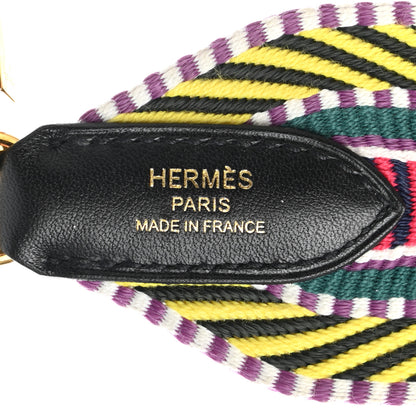 Hermes Toile Swift 50mm Sangle Cavale Shoulder Strap Multicolor Black 5 of 13