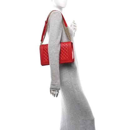Chanel Lambskin Quilted New Medium Boy Flap Red 2 of 10
