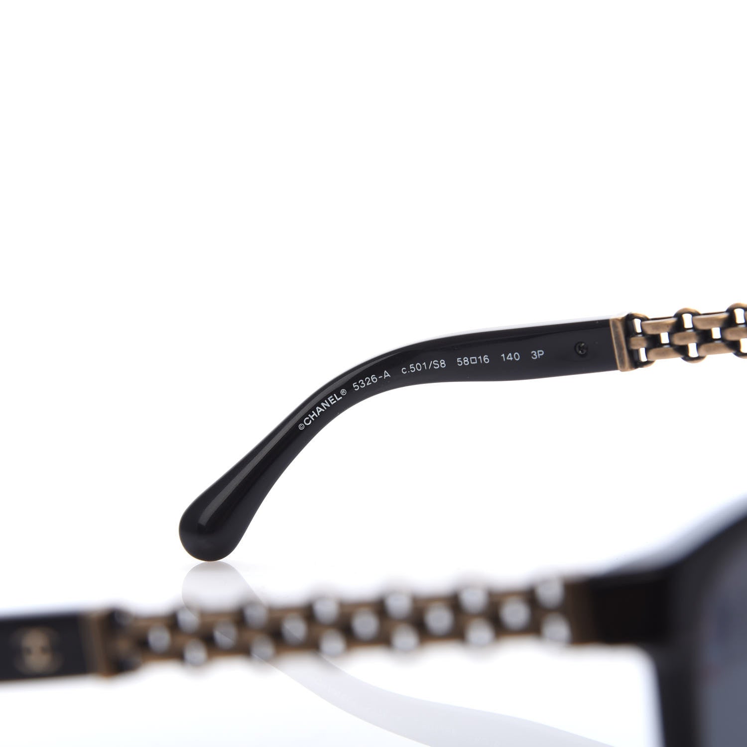 Chanel Cat Eye Chain Polarized Sunglasses 5326 Black 5 of 8