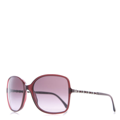 Chanel Lambskin Square Chain Sunglasses 5210-Q Red 1 of 8