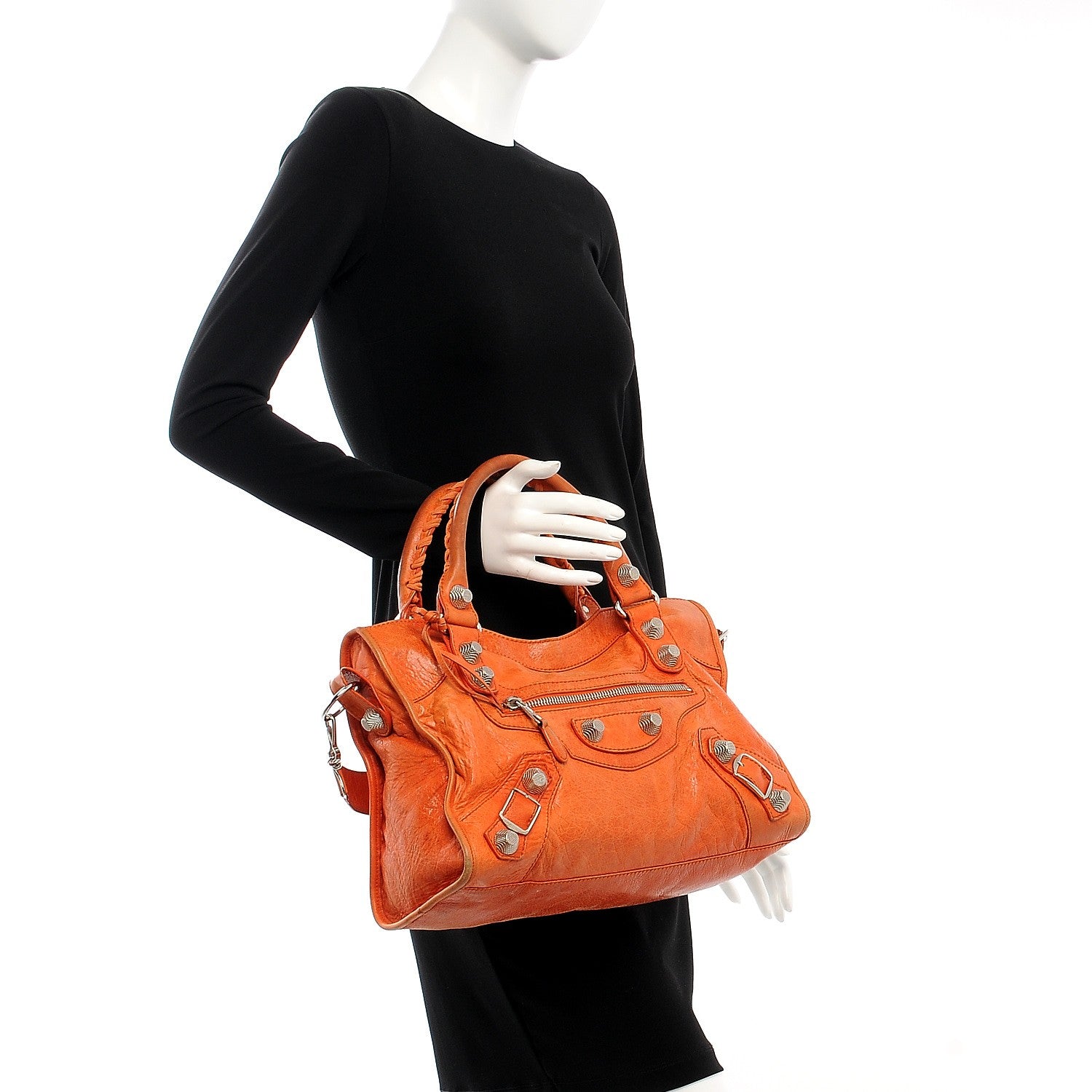 Balenciaga Agneau Giant 21 Silver Hardware City Tomate 3 of 15
