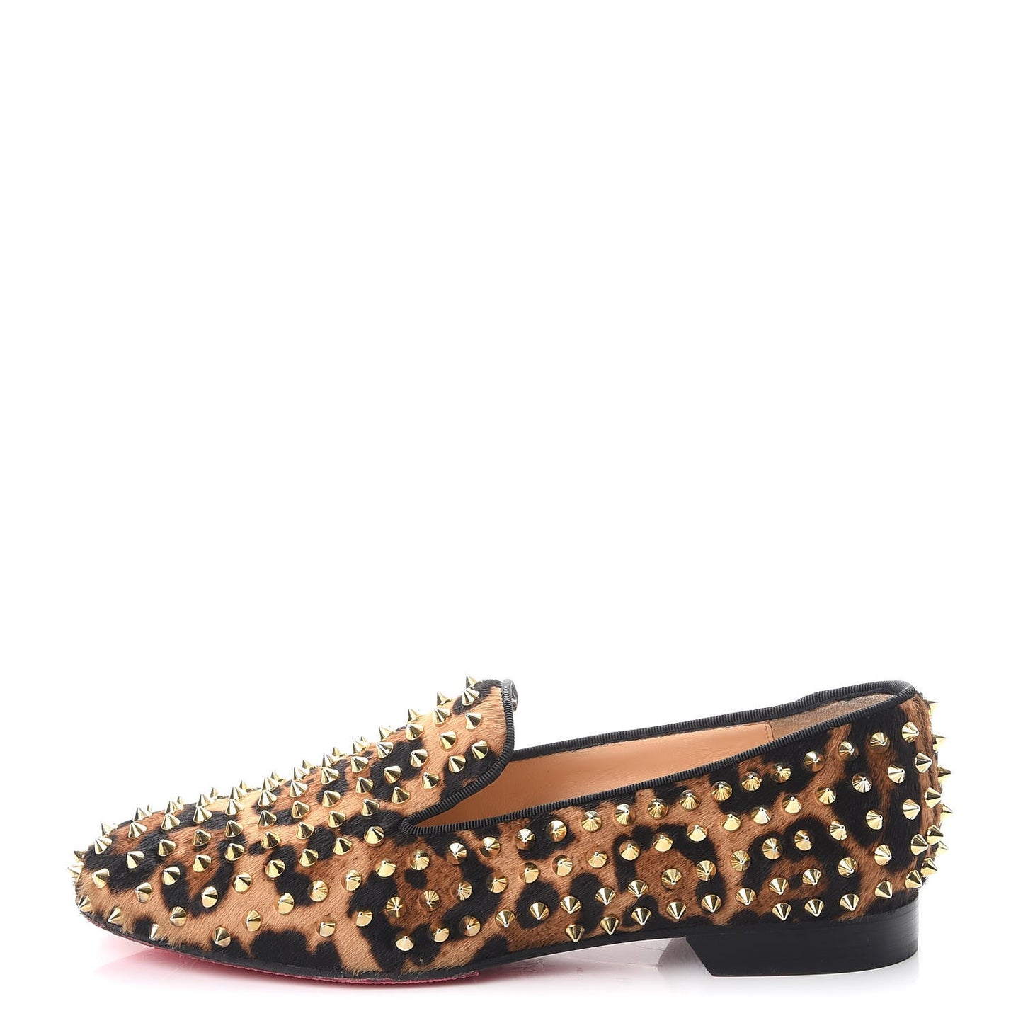 Leopard Print Pony Hair Rolling Spikes Luxor Loafers Flats 40