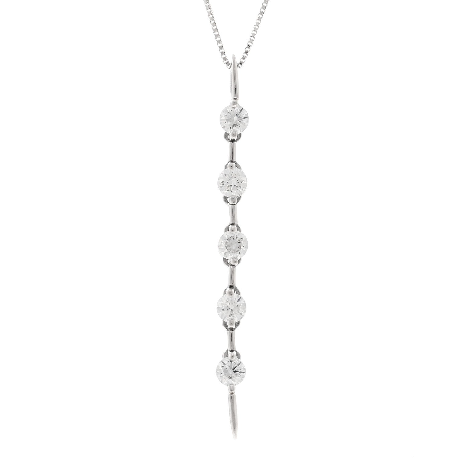 Parker & West by FASHIONPHILE Platinum Diamond .50ctw Drop Pendant Necklace 4 of 5