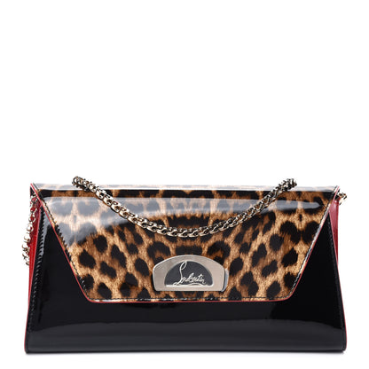 Christian Louboutin Patent Leopard Vero Dodat Clutch Brown 1 of 12