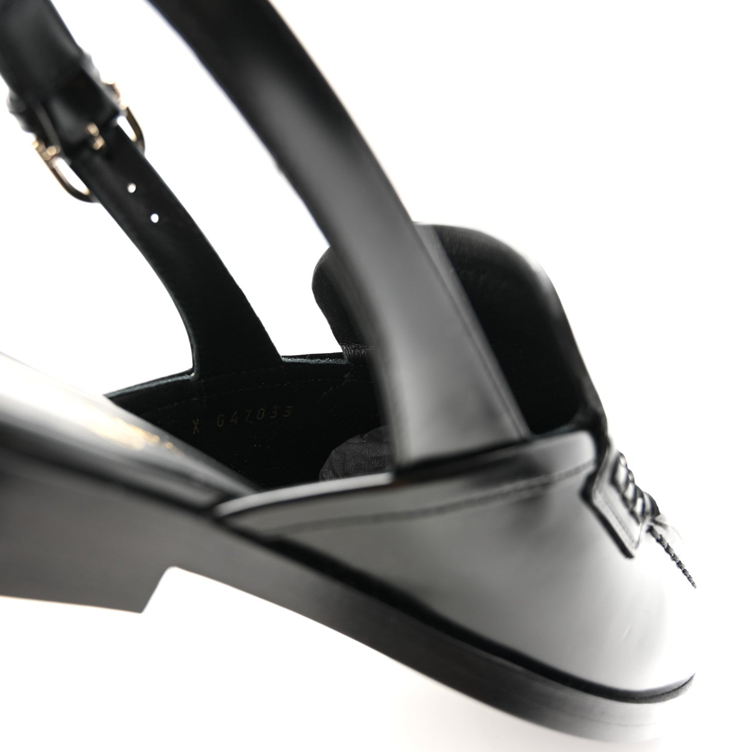 Chanel Shiny Calfskin Slingback Loafers 40.5 Black 9 of 10
