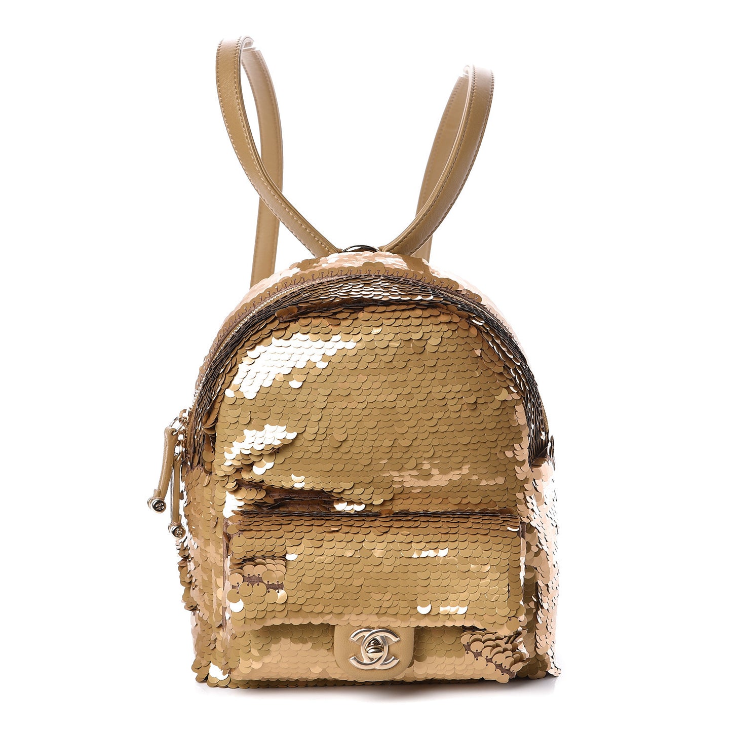 Sequin Lambskin CC Backpack Gold