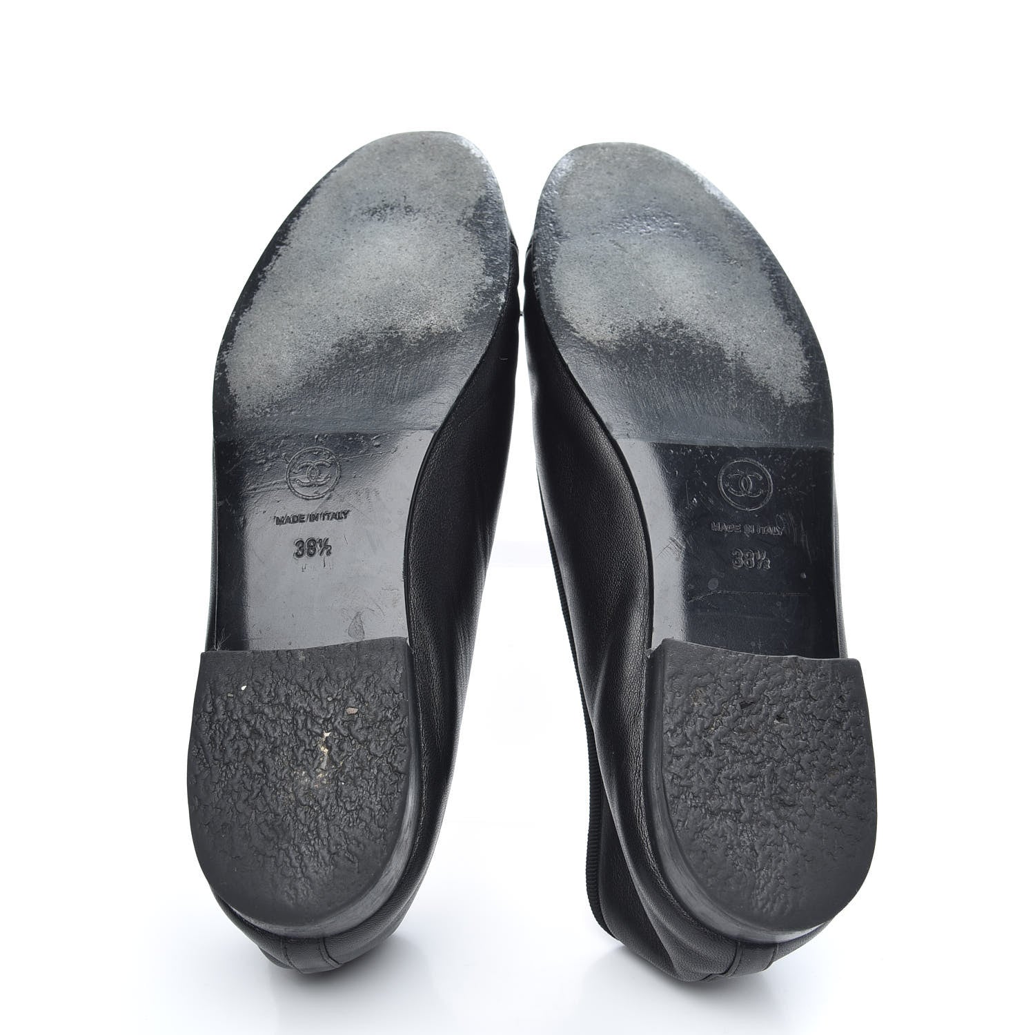 Chanel Lambskin Patent Cap Toe Ballerina Flats 38.5 Black 5 of 12